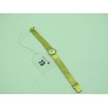 Marvin; A 9ct Gold Cased Ladies Wristwatch, the signed dial with line markers, within plain case, to