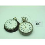 An Openface Pocketwatch, the white dial with black Roman numerals and seconds subsidiary dial,