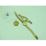 Accurist; A 9ct Gold Cased Ladies Wristwatch, the signed oval dial with line markers, (quartz