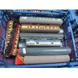 Twelve Hornby, Triang 'OO' Gauge/4mm Unboxed Coaches, eight BR blue/grey composite, brake etc,