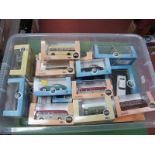 Twenty One Items of Cased 1/76 and 1/43 Vehicles, passenger cars, buses, military items, (all good