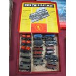 Two Trix T.T.R "Freelance" 0-4-0 Three Rail Steam Locomotives with Four Wheel Tenders, BR blue R/