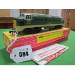 Hornby Dublo Ref 2234 Two Rail Co-Co Diesel Electric Locomotive, BR green "Crepello" R/No D9012,