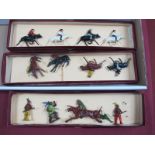 Thirteen Diecast American 'Wild West' Figures, include mounted cavalry, and red Indians, contained