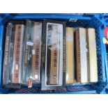 Nine 'OO' Gauge/4mm Farish Boxed Coaches, L.N.E.R teak, Mainline composite (4) and bogie non