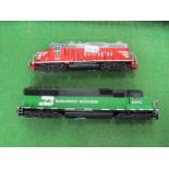 Two Life Like 'HO' Gauge U.S.A Outline Unboxed "Burlington" Diesel Locomotives, SD60 Co-Co R/No.