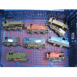 Eight 'OO' Gauge/4mm Unboxed Tank Locomotives, three steam 0-4-0's inc Hornby R1068 "M.S.L.R red;