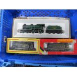 Three 'OO' Gauge/4mm Steam Locomotives, Triang Class LI 4-4-0 SR green R/No 1757 plus six wheel