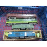 Four 'OO' Gauge/4mm Diesel Locomotives, a Class 35 Hymek BR blue R/No D7063, repainted - a Jouef