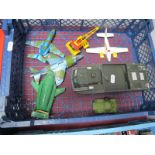 Seven Model Vehicles Mostly Dinky Diecast, including 722 Harrier GR MKI, Hawker Siddeley 125,