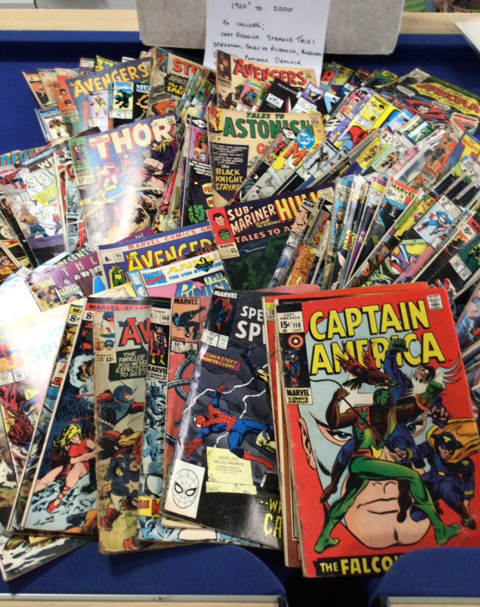 Over 200 Marvel Comics from 1960 to 1990s to include Captain America, Strange Tales, Spider-Man,