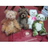 Four Charlie Bears - CB104717B Rodley, CB194342 Ella, CB151562 Anniversary Carol, CB194520 Louise,