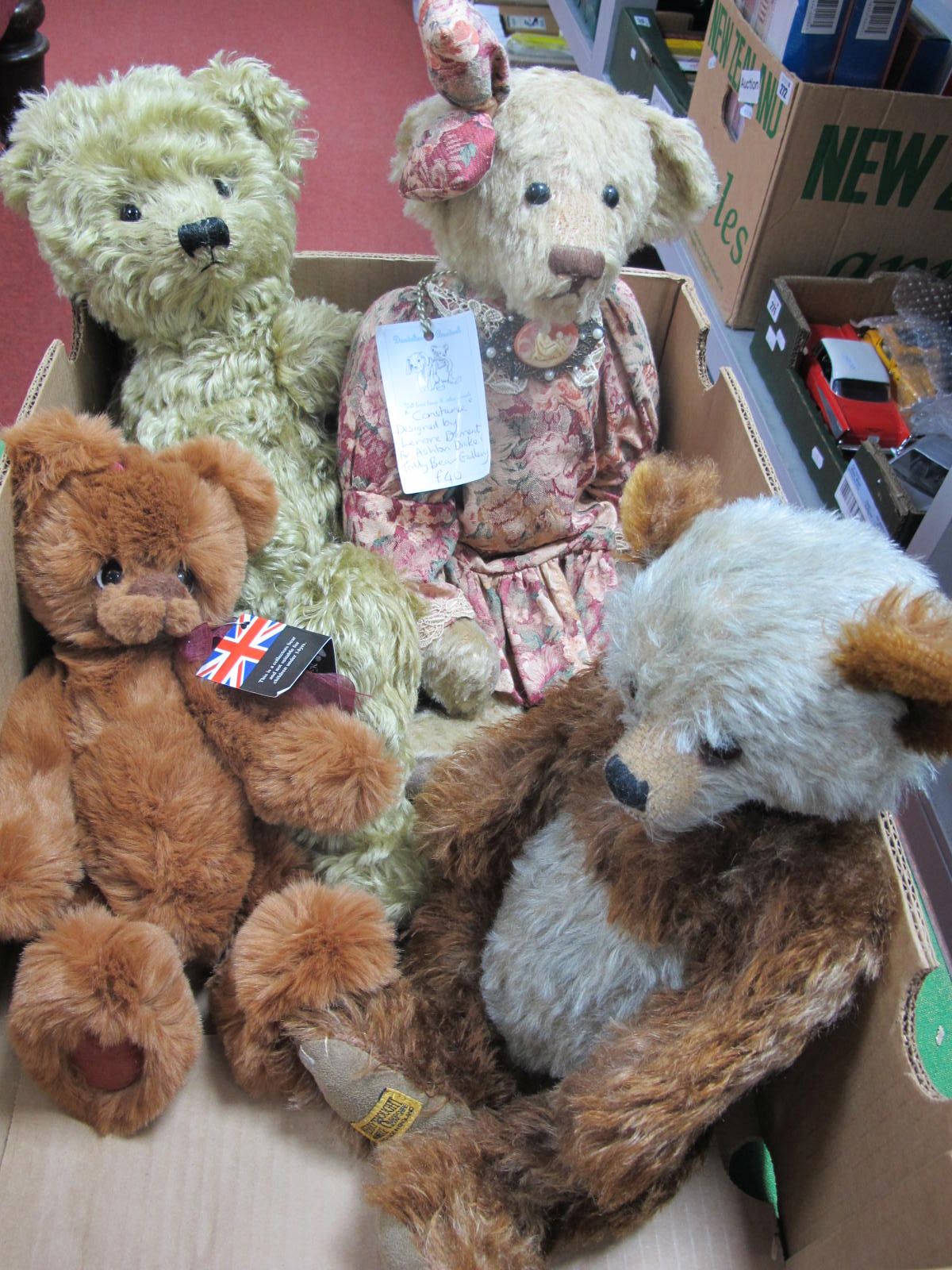 Four Teddy Bears by Merrythought, Kaycee Bears, Aston Drake and Gigi (no odours)