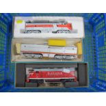 Three 'HO' Gauge U.S.A Outline Diesel Locomotives/Units, boxed, a Atlas Ref No 8312 FP-7 "Western