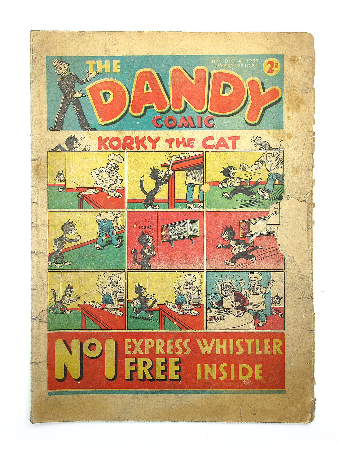 The Dandy Comic No.1 / #1 (1937), Korky the Cat, Desperate Dan, Keyhole Kate and Freddy The Fearless