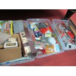 Three Plastic Boxes Containing Items from a Railway Modelers Workshop, buildings, trackside stuff,