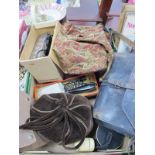 Carmen Rollers, leather holdall, trouser press, Paisley dressing gown, etc:- One Box.