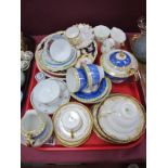 Continental Teapot, Wedgwood sugar and cream, Hammersley, Paragons, Queens and other tea ware:-