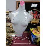 A Female Mannequin Shop Display, on stand, 71cm high.