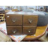 An Oak Office Filing Chest of Two x Two Drawers, circa 1920's, 48.5cm wide.