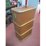 Threeply Wood Foundation Trunk, with leather handles, 92cm wide.