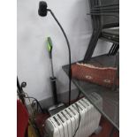Delonghi Rapid Heater, G Tech hover (no battery) and a reading lamp. (3)