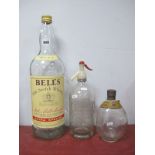 Vintage Soda Syphon Bottle, with etched name J.W White & Son, mineral water manufactures Elwes St,