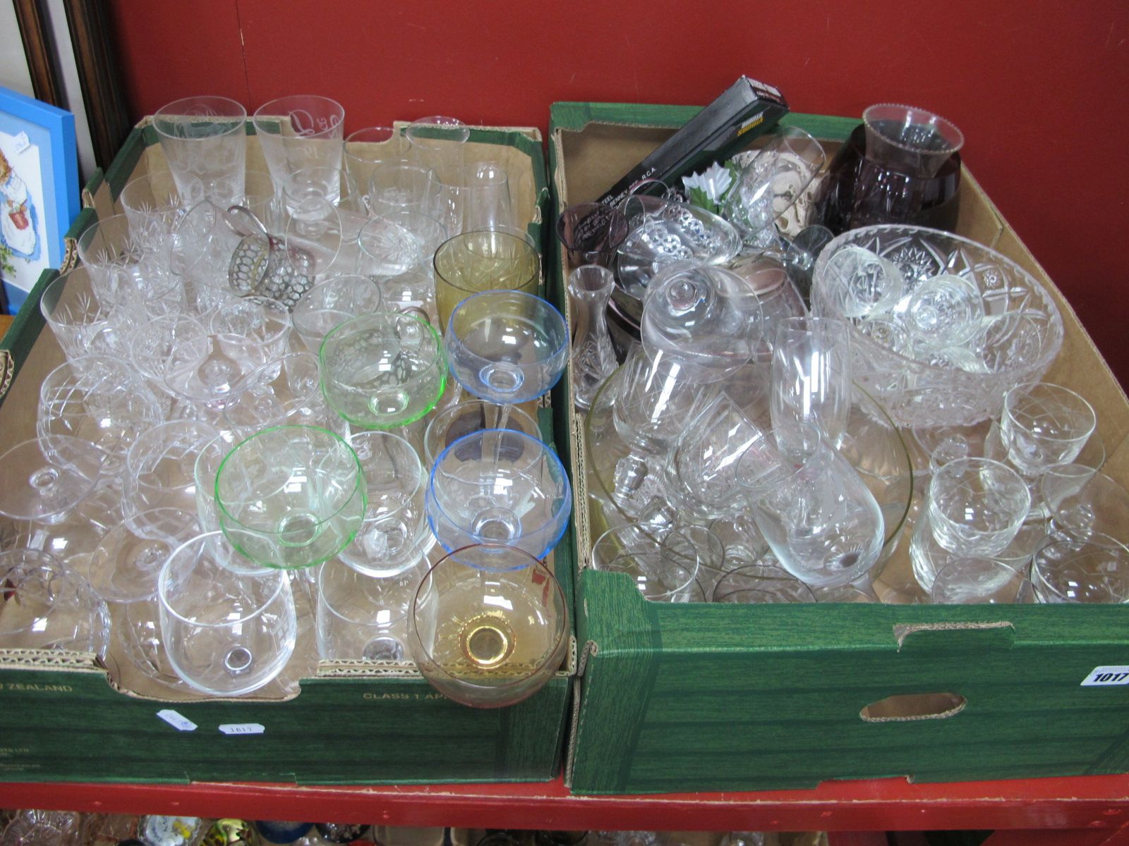 A Quantity of Glassware:- Two Boxes.