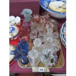 XIX Century Ruby Glass Double Ended Salts Bottle, scent bottles, salts, drinking glasses, etc:-