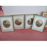 After William Hamilton, Monthly Countryside Activities, four XIX Century engravings, oval, each