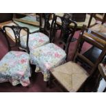 Three Early XX Century Mahogany Salon Chairs, together with an oak bedroom chair. (4)
