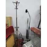 Wrought Iron Standard Lamp on scroll tripod base, Tur Mix knitting machine.