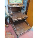 A XX Century Mahogany Three Tier Waterfall Book/Display Cabinet, with a three-quarter gallery, 'C'