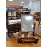 A XIX Century Mahogany Dressing Table Mirror, with a central mirror, cushion drawer, together with a