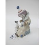 Lladrom Figurine 'Pierrot with Concertina', 5279 (boxed) 14.5cm.