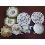 Carlton Ware Bowl, Harvey Adams cake plate and single plate, Denby Dale Bicentenary plates,