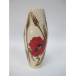 A Moorcroft Pottery Vase, painted in the Harvest Poppy design by Emma Bossons, shape 06/8, impressed
