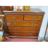 A XIX Century Mahogany Straight Fronted Chest, of two small, three long graduated drawers, on