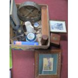 Child's Set, prints, spong mincer magnifier, Folio book, jug, etc:- One Box.