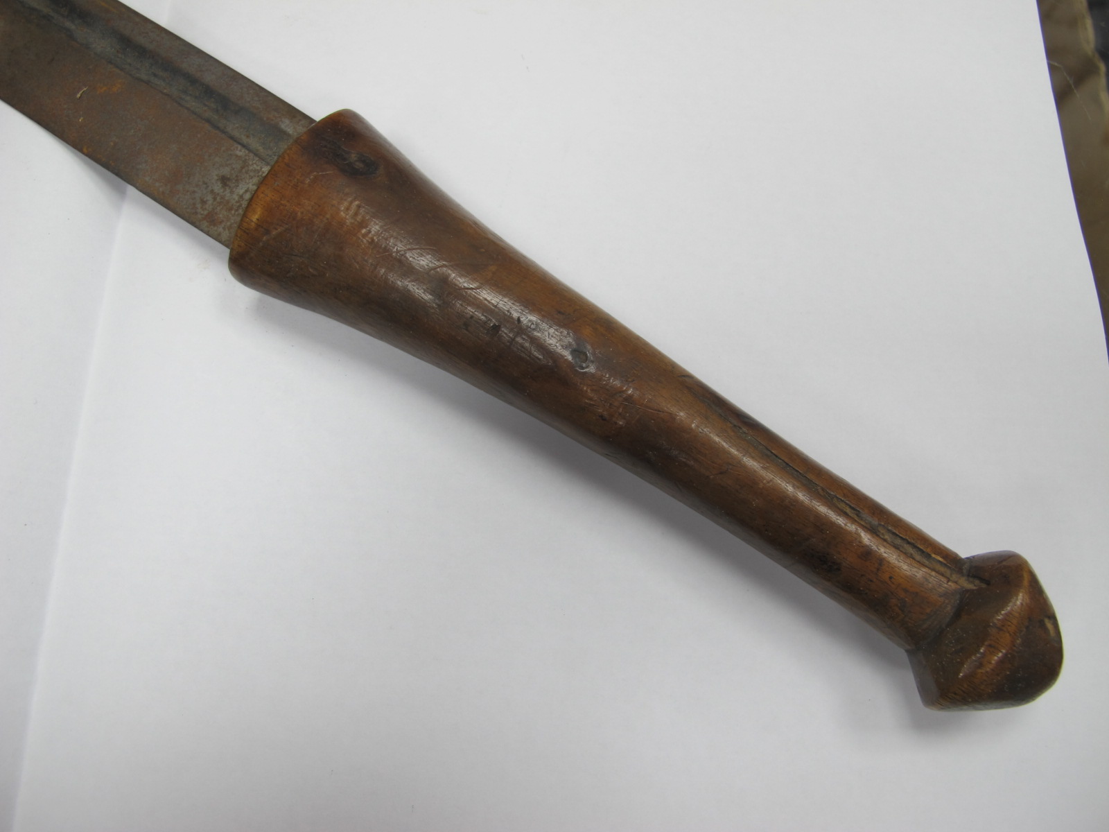 Sword in Shagreen? Scabbard, (damaged), hardwood African spear, 111cm long, walking stick scabbard. - Image 3 of 10