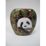 Anita Harris Panda Purse Vase, gold signed, 12cm high.