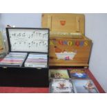 Classical CDs, Handel, Christmas, Bach, etc, in a pine box and a black box. (2)