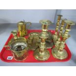 XIX Century Brass Candlesticks, XIX Century brass chamber candlesticks and a XIX Century brass