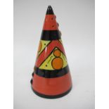 An Early Lorna Bailey Abstract Conical Sugar Caster, limited edition No. 52/250, 13.5cm high.