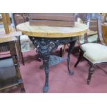 A Cast Iron Britannia Style Bar Table, with circular top.