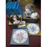 Coalport Cabinet Plates, (boxed), mantle clock.