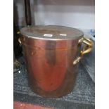 A XIX Century Copper Pan, with a lidded top, twin handles 33cm high.