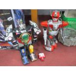 Robots - Power Rangers, Empire in black 37cm high. A China in red and silver. (2)