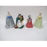 Doulton Figurines 'Lady Betty' and ''The Old Balloon Seller'. Franklin Mint 'Catherine The Great'