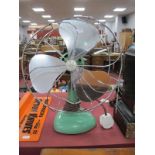 Frost of Walsall Vintage Industrial Fan, on shell shaped metal base.